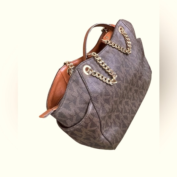 Michael Kors Jet Set Travel Leather & PVC Logo Shoulder Tote - Picture 6 of 9